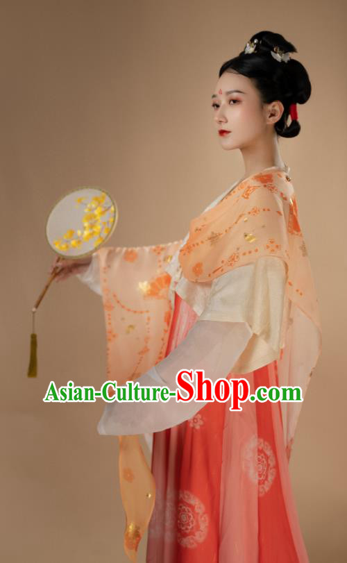 Chinese Tang Dynasty Royal Princess Garment Costumes Traditional Hanfu Dresses Ancient Court Beauty Clothing
