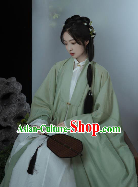 Chinese Ancient Royal Princess Clothing Traditional Green Hanfu Dresses Ming Dynasty Young Lady Costumes