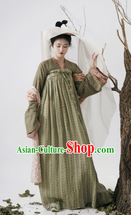 Chinese Ancient Country Lady Dress Tang Dynasty Hanfu Traditional Garment Costumes Complete Set