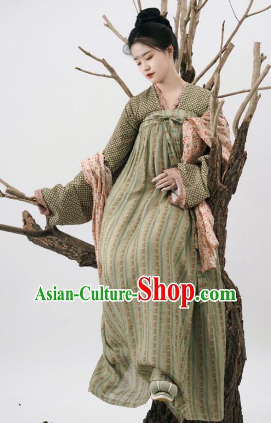 Chinese Ancient Country Lady Dress Tang Dynasty Hanfu Traditional Garment Costumes Complete Set