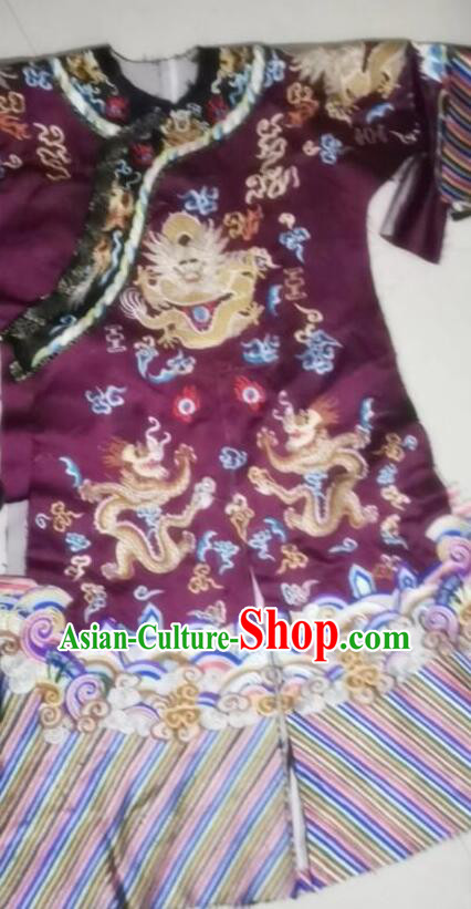 Chinese Ancient Eunuch Outfit Qing Dynasty Embroidered Official Garment Costumes Complete Set