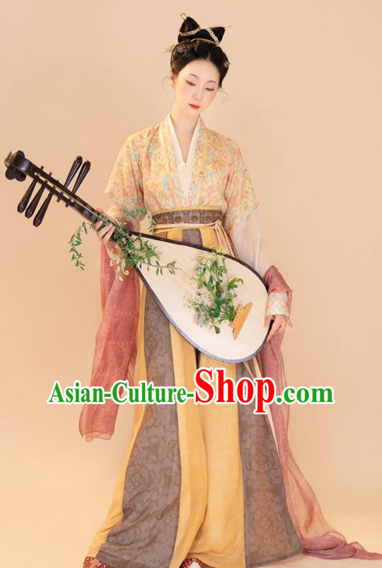 Chinese Tang Dynasty Palace Beauty Garment Costumes Ancient Fairy Clothing Traditional Hanfu Dresses