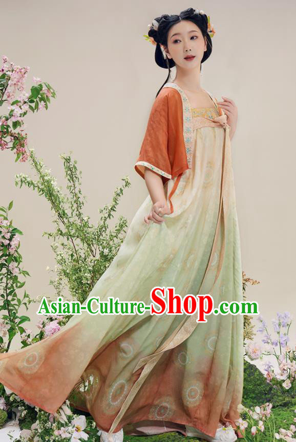 Chinese Traditional Hanfu Dresses Tang Dynasty Young Lady Garment Costumes Ancient Palace Beauty Clothing