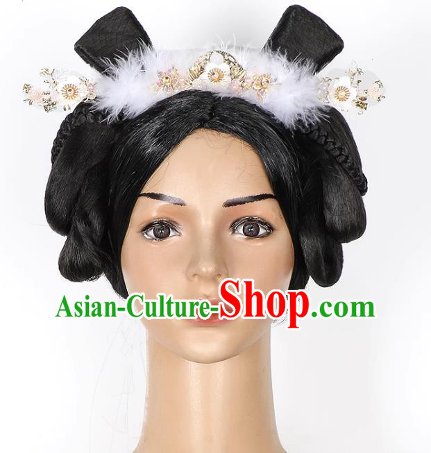 TV Series Journey to the West Jade Hare Headdress Top Halloween Cosplay Headwear Handmade Wig