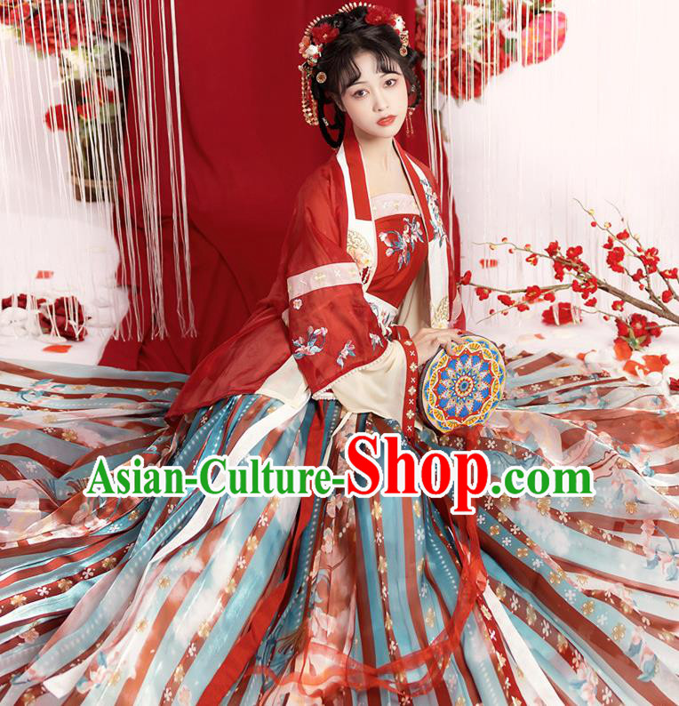 China Ming Dynasty Princess Clothing Traditional Hanfu Dresses Ancient Young Lady Costumes