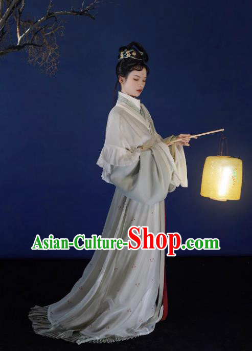 China Traditional Hanfu Ancient Young Lady Clothing Jin Dynasty Noble Woman Replica Costumes