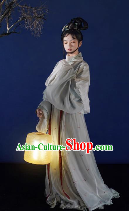 China Traditional Hanfu Ancient Young Lady Clothing Jin Dynasty Noble Woman Replica Costumes