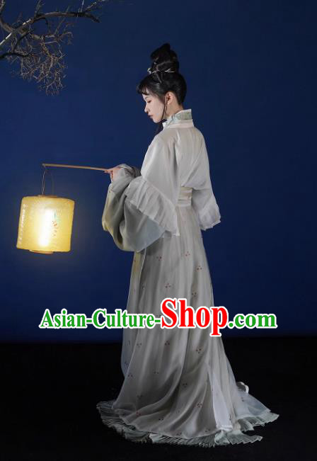 China Traditional Hanfu Ancient Young Lady Clothing Jin Dynasty Noble Woman Replica Costumes