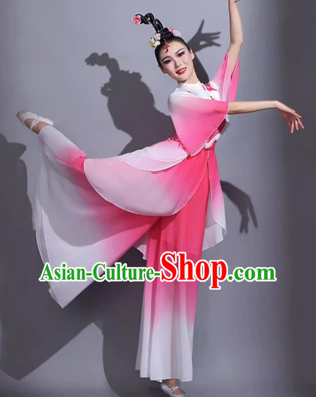 Pink Classical Dance Costumes Female Fan Dance Costumes Square Dance Suits Jiaozhou Yangko Dance Costumes Stage Costumes