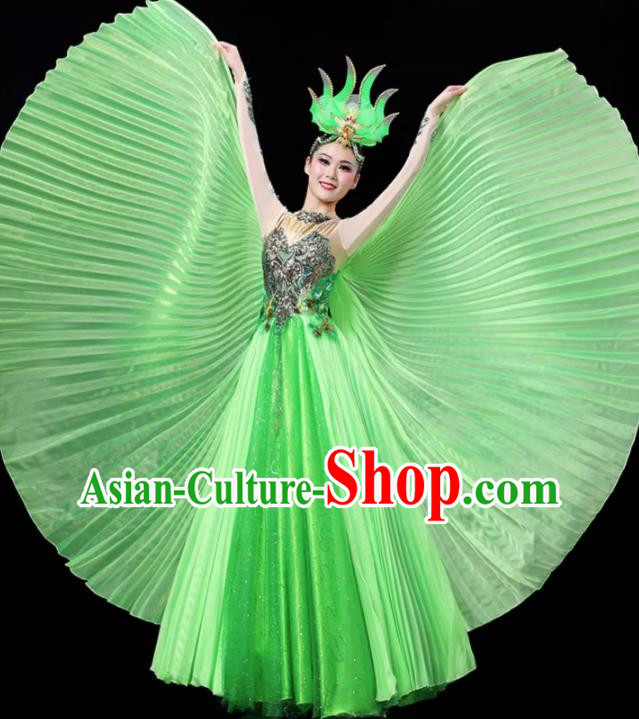 Light Green Opening Dance Large Swing Skirt Dance Costume Large Party Stage Costume Performance Costume Long Skirt Tutu Skirt Wings