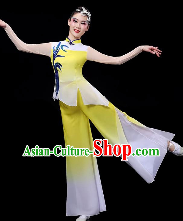 Classical Dance Costumes Yellow River Water Passes In Front Of My House Dance Costumes Fan Dance Costumes Square Dance Competition Yangko Costumes