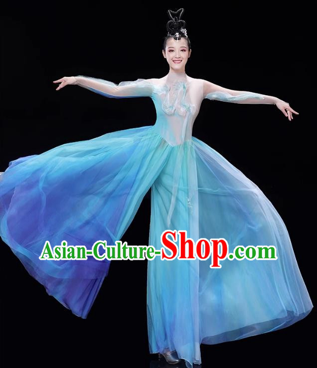 Classical Dance Green Water Green Mountain Dance Costume Women S Green Gradient Modern Opening Dance Partner Dance Skirt Performance Costume
