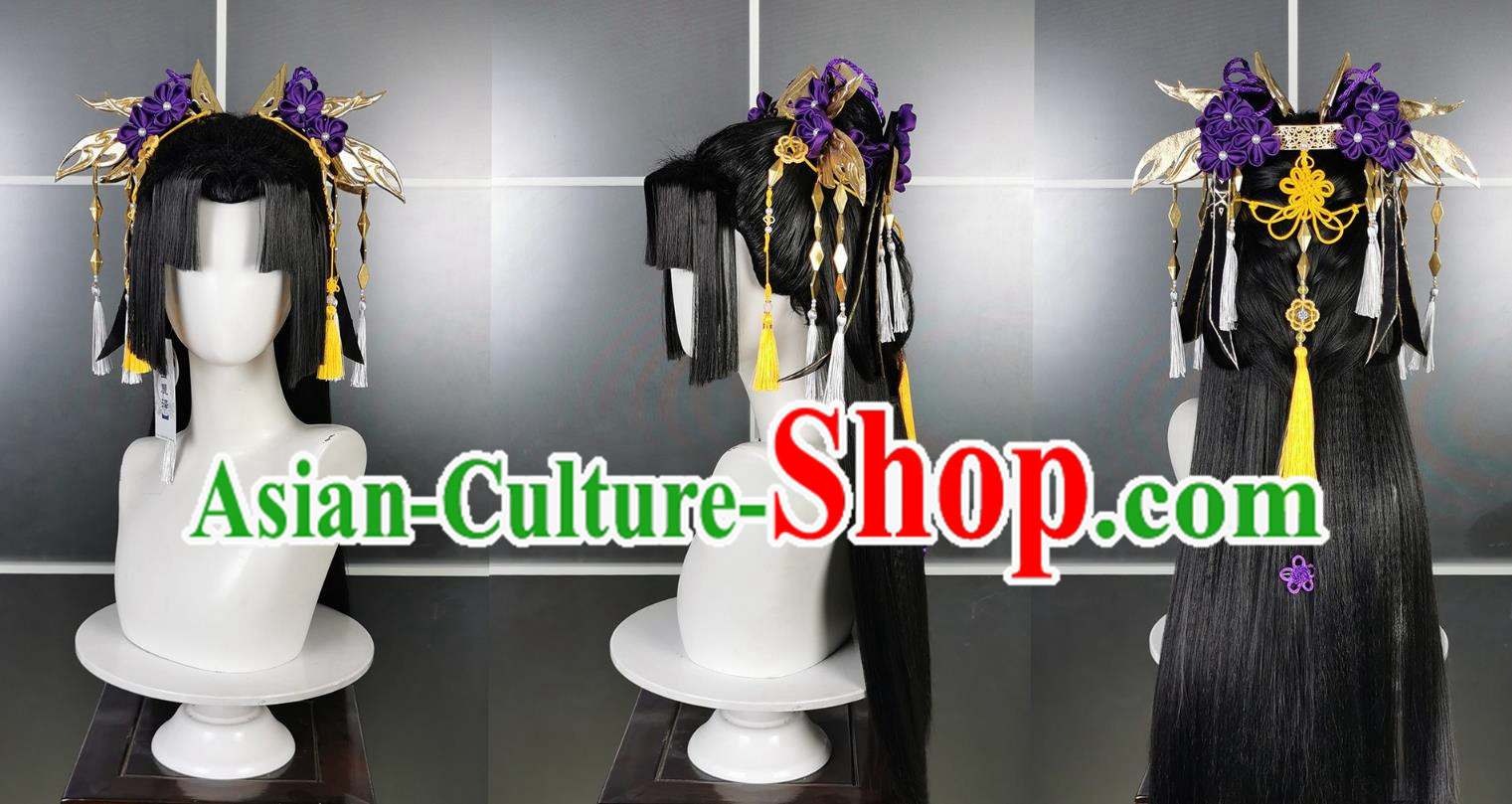 Yantian Loli Entry Level Dengluo Wig and Headdress Jianwang 3 Jiansan Cosplay Headwear