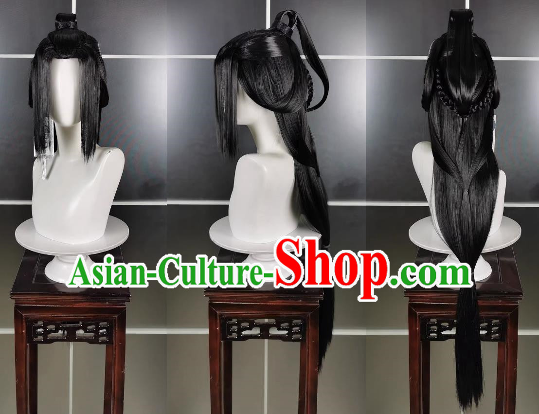 Pure Yang Adult Girl Zhan Feng Taoist Wig Headdress Jianwang 3 Jiansan Cosplay Headpiece