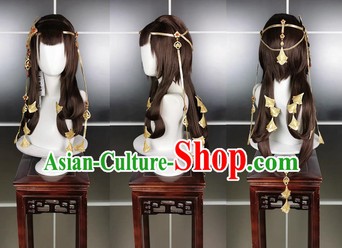 Qixiu Loli Dingguo Xiuluo Wig and Headdress Jianwang 3 Jiansan Cosplay Headpiece