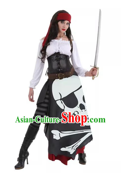 Professional Halloween Stage Performance Clothing Fancy Ball Costume Cosplay Woman Pirate Dress