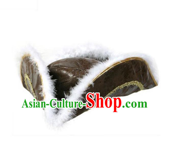 Handmade Cosplay Pirate Brown Hat Halloween Stage Performance Captain Headwear