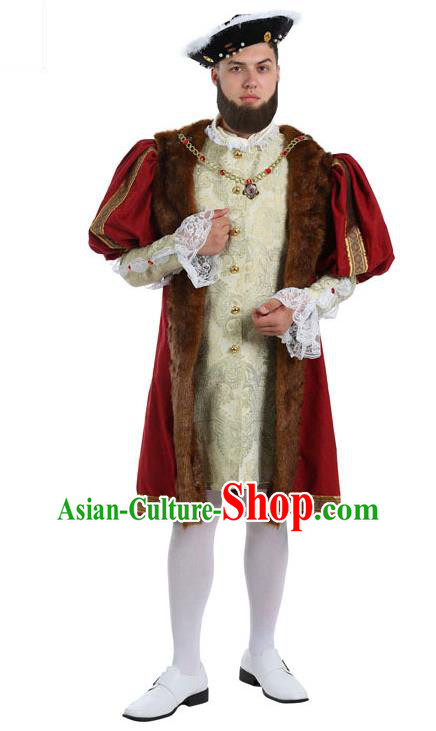Renaissance Stage Performance King Clothing Halloween Fancy Ball Costume Cosplay Royal Prince Suit