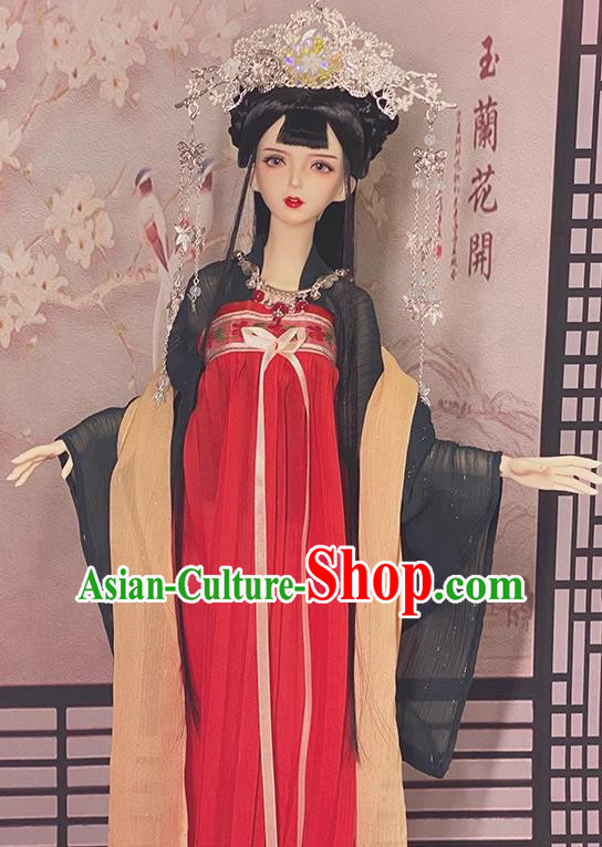 Customize Ancient Princess Red Ruqun Dress Handmade BJD Doll Costume Top Super Dollfie Hanfu Clothing