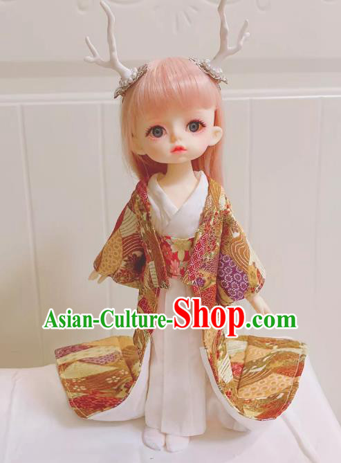 Customize Courtesan Trailing Kimono Handmade BJD Doll Costume Top Super Dollfie Japanese Clothing