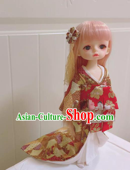 Customize Courtesan Trailing Kimono Handmade BJD Doll Costume Top Super Dollfie Japanese Clothing