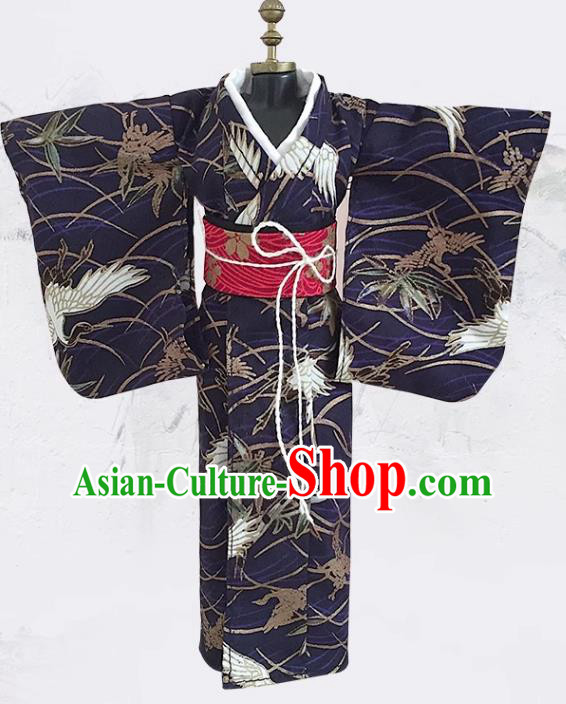 Customize Navy Kimono Handmade BJD Doll Costume Top Super Dollfie Japanese Clothing