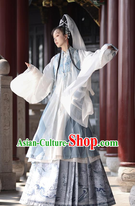 A Dream in Red Mansions The Twelve Beauties of Jinling Miao Yu Costumes China Ming Dynasty Hanfu Taoist Nun Outfit
