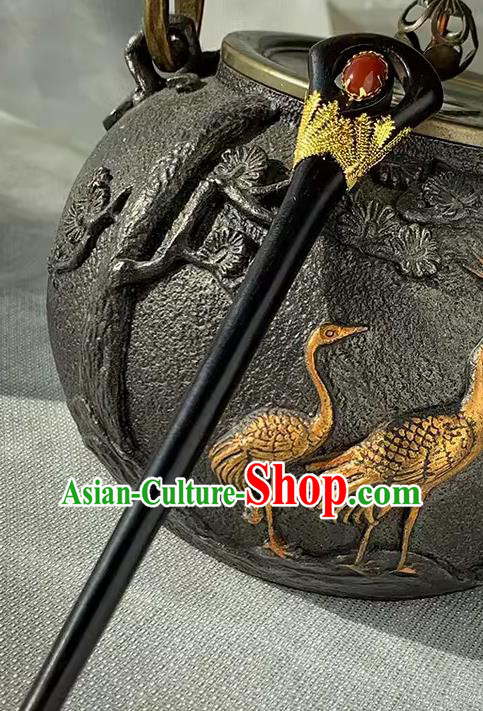 Handmade Christmas Gift Chinese Hanfu Ebony Hairpin Traditional Hair Stick Cheongsam Hair Jewelry
