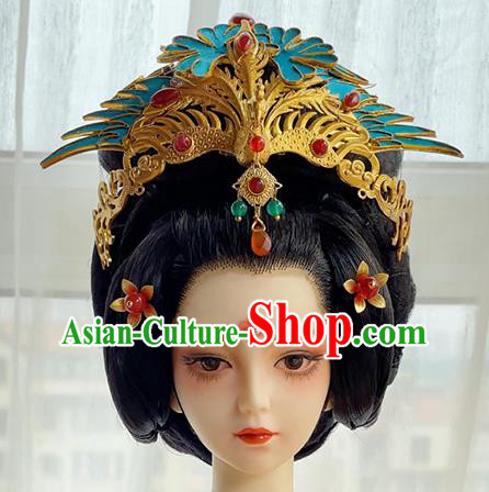 Chinese Traditional Hanfu Hair Jewelry Handmade BJD Phoenix Crown Tang Dynasty Empress Headgear