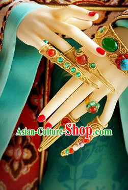 Handmade BJD Finger Guards Chinese Tang Dynasty Empress Accessories Customize Hanfu Doll Jewelries