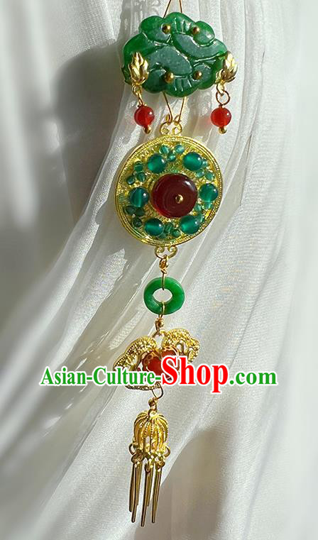Christmas Gift Chinese Hanfu Jewelry Traditional Jade Brooch Handmade Cheongsam Breastpin Pendant
