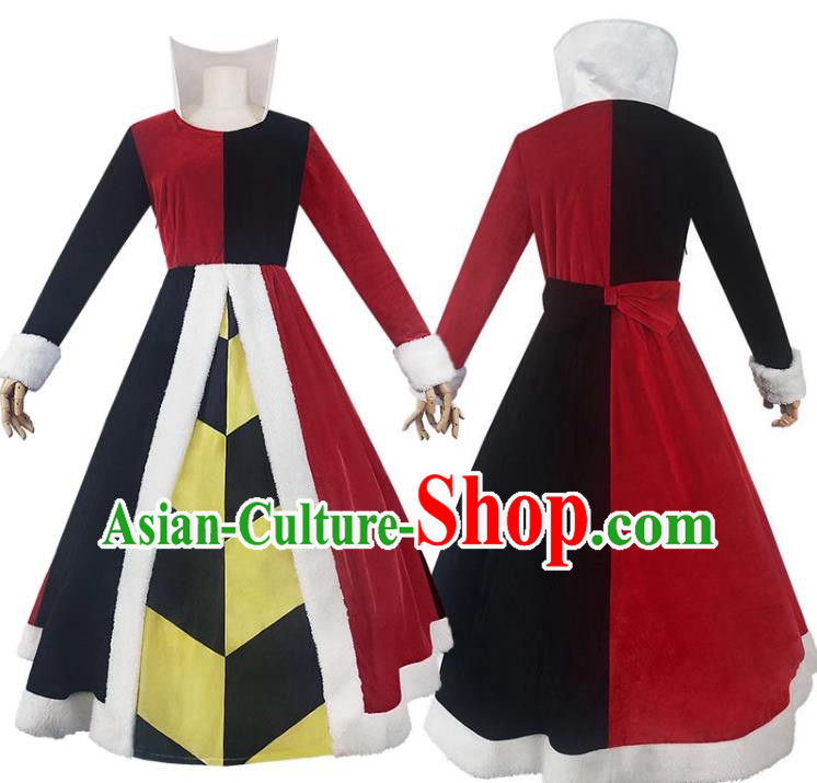 European Retro Clothing Top England Queen Playing Cards Dress Christmas Stage Performance Costume