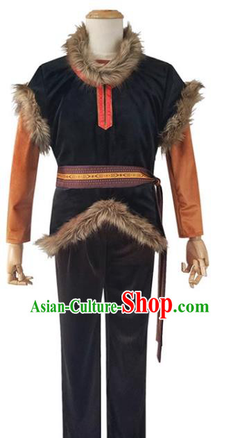 European Retro Male Clothing Top England Hunter Winter Outfit Christmas Stage Performance Costume