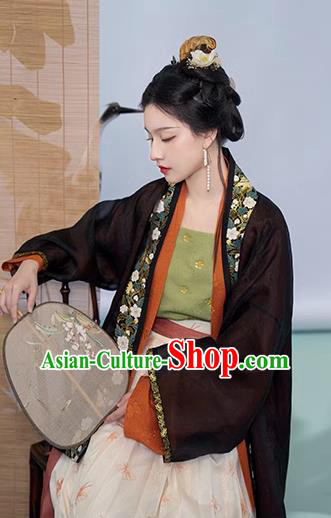 China Ancient Song Dynasty Young Lady Dress Costumes Traditional Hanfu Complete Set