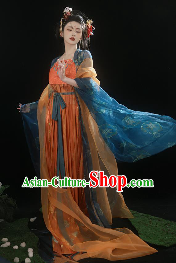 China Tang Dynasty Imperial Consort Clothing Ancient Court Woman Costumes Traditional Hanfu Hezi Dress Complete Set