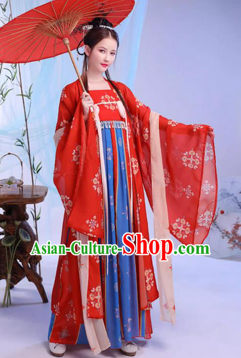 China Ancient Royal Princess Costumes Traditional Hanfu Hezi Dress Song Dynasty Wide Sleeve Clothing