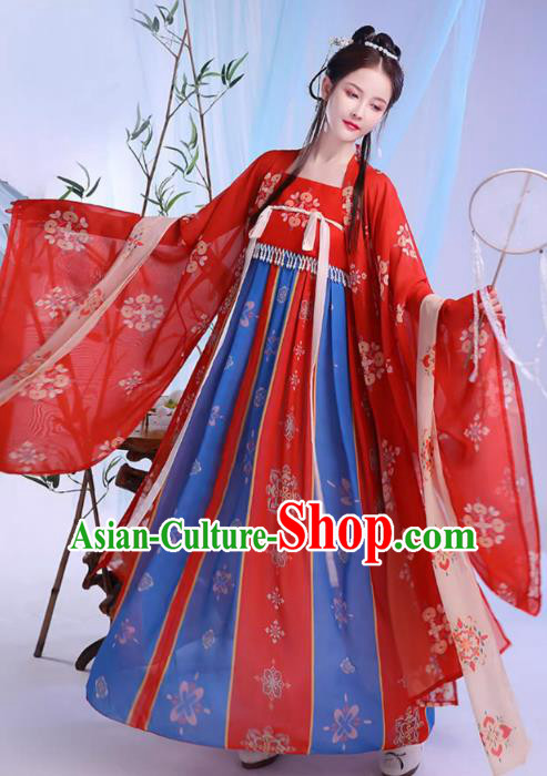 China Ancient Royal Princess Costumes Traditional Hanfu Hezi Dress Song Dynasty Wide Sleeve Clothing