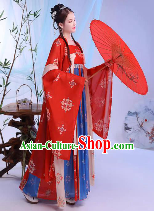 China Ancient Royal Princess Costumes Traditional Hanfu Hezi Dress Song Dynasty Wide Sleeve Clothing