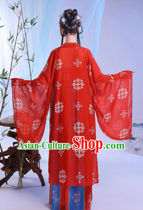 China Ancient Royal Princess Costumes Traditional Hanfu Hezi Dress Song Dynasty Wide Sleeve Clothing
