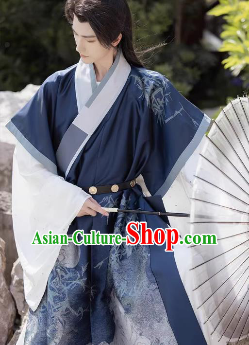 China Ming Dynasty Young Childe Historical Costumes Ancient Swordsman Hanfu Outfit