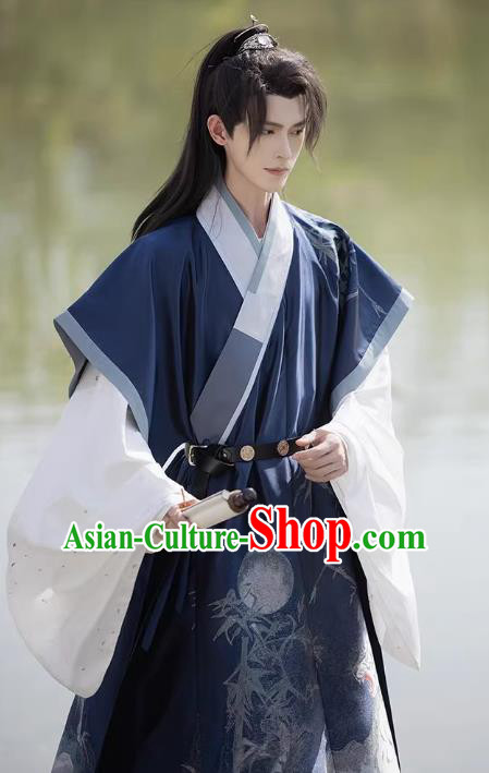 China Ming Dynasty Young Childe Historical Costumes Ancient Swordsman Hanfu Outfit