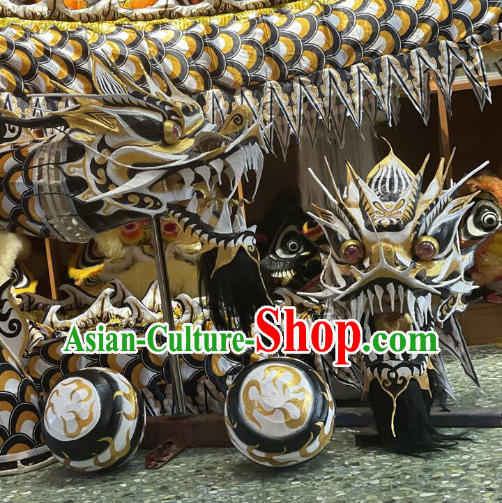 Professional Competition Dragon Dancing Props Chinese Parade Dragon Dance Fluorescent Costume Celebration Black Dragon