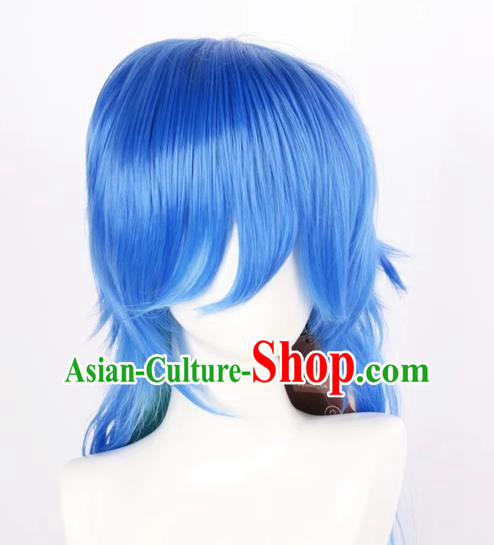 Dramatical Murder DMMD Celeste Vanilla Blue Thickened Mixed Color Gradient COS Wig