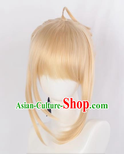 Fate My King Saber Mixed Golden Hair Version Cosplay Ladies Anime Wig