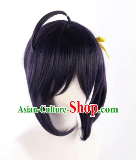 Chuunibyou Also Wants To Fall In Love With The Six Flowered Blue Purple And Black Hairband And Cosplay Wig