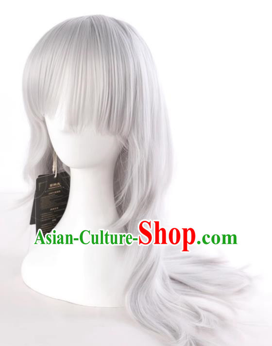 Yuanqi Girl Yuankou Shen Bawei Automata A2 Universal Silver White Long Hair COS Wig