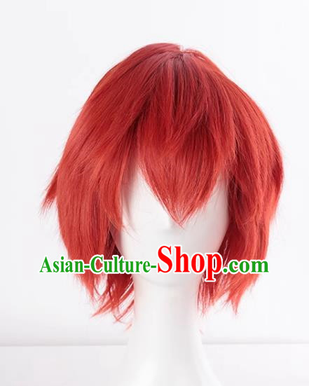 Assassination Classroom Akabane Industry Emiya Shirou Orange Red Short Hair Cos Wig Fake Hair