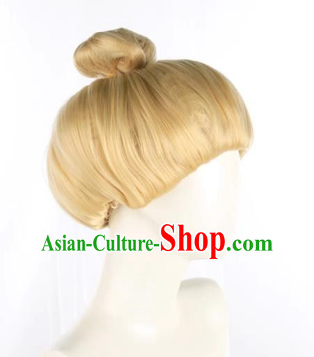 Spirited Away Yubaba Full Headgear Light Yellow Hair Bag Without Bangs Anime COS Full Wig