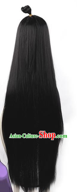 Ayari Maya Cos Fake Hair Black 100cm Female Full Bangs Long Straight Hair Cosplay Wig