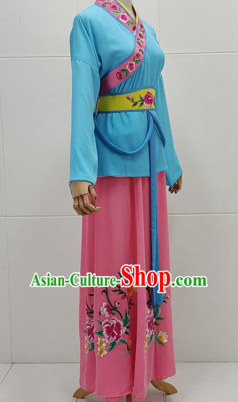 Drama Maid Costumes Yue Opera Huangmei Opera Performance Costumes Qiong Opera Singers Opera Fujian Opera Village Girls Opera Costumes